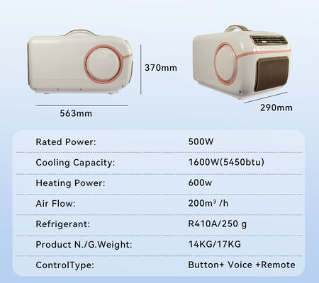 5500BTU Camping Cooler AC Dual Voltage Portable Solar Air Conditioner 490W
